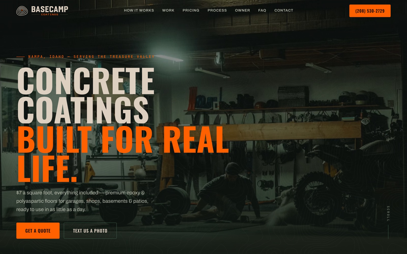 Basecamp Coatings website homepage