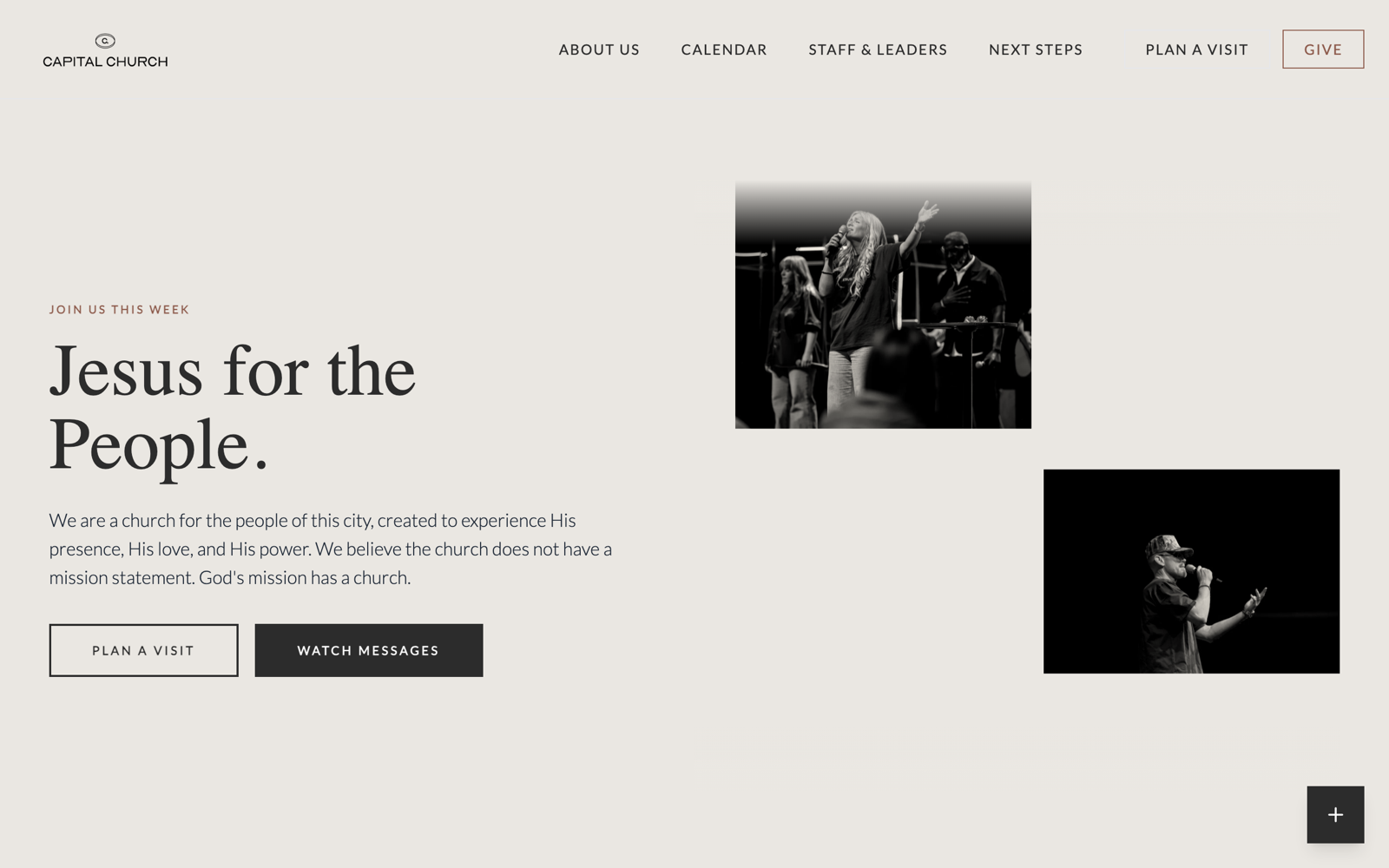 Capital Church website homepage