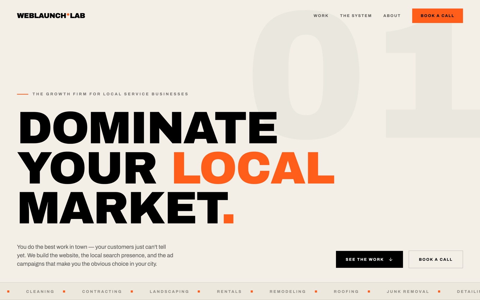 Weblaunch Lab design agency website homepage